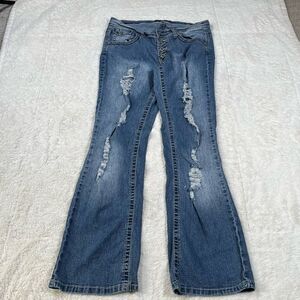 Vintage Y2K Angels Distressed Bootcut Button Fly Women’s Jeans